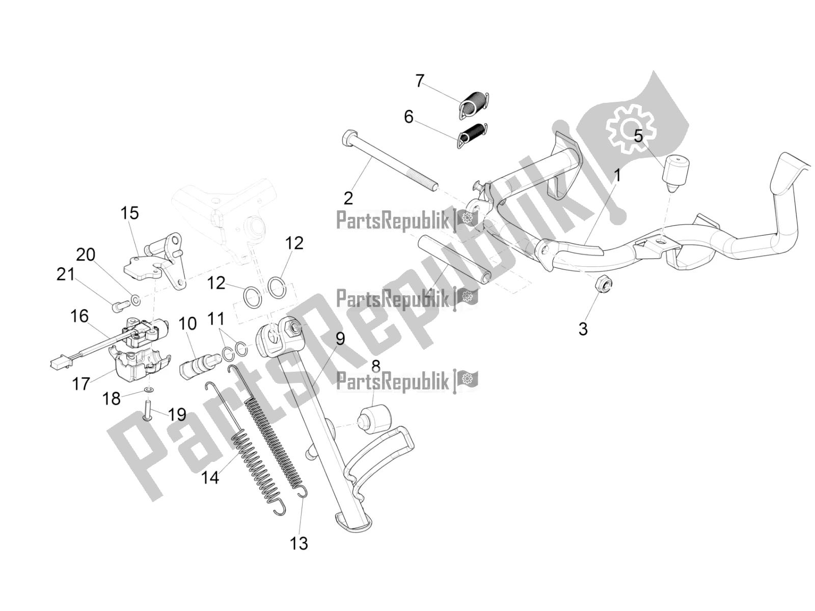 Toutes les pièces pour le Des Stands du Vespa GTS 150 3V IE ABS 2016