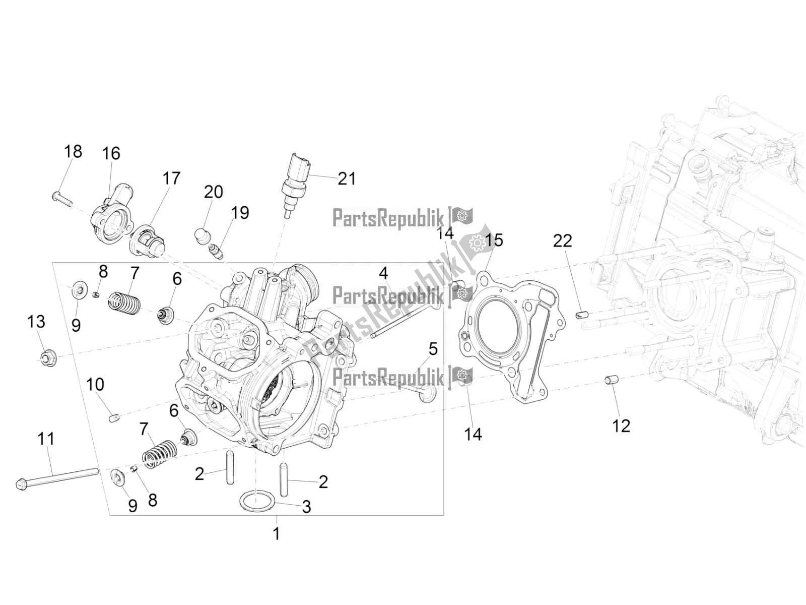 Toutes les pièces pour le Unité De Tête - Valve du Vespa GTS 150 3V IE ABS 2017