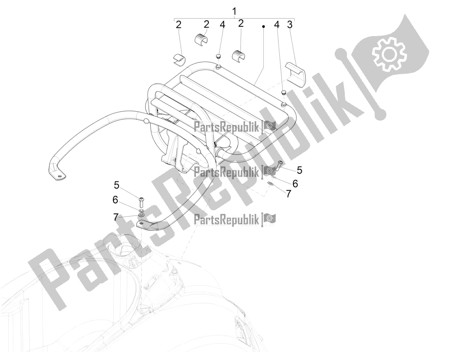 Todas las partes para Portaequipajes Trasero de Vespa GTS 150 3V IE ABS 2017