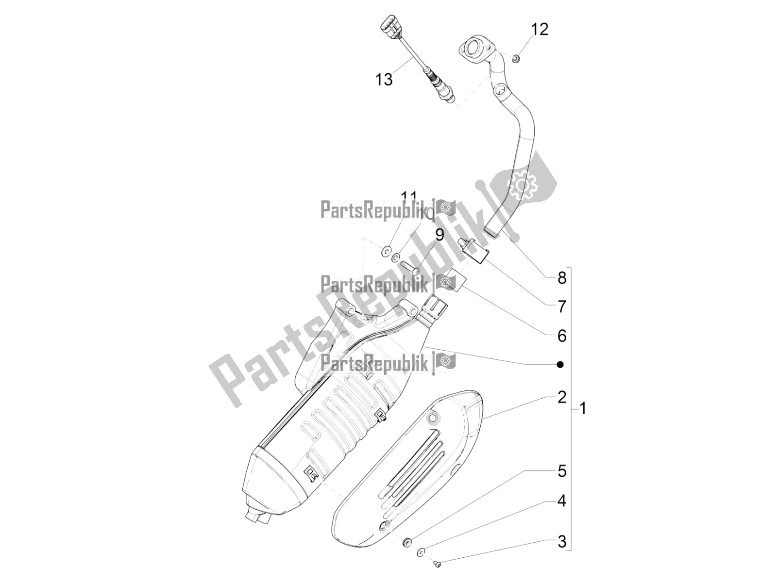 Toutes les pièces pour le Silencieux du Vespa GTS 150 3V IE ABS 2017