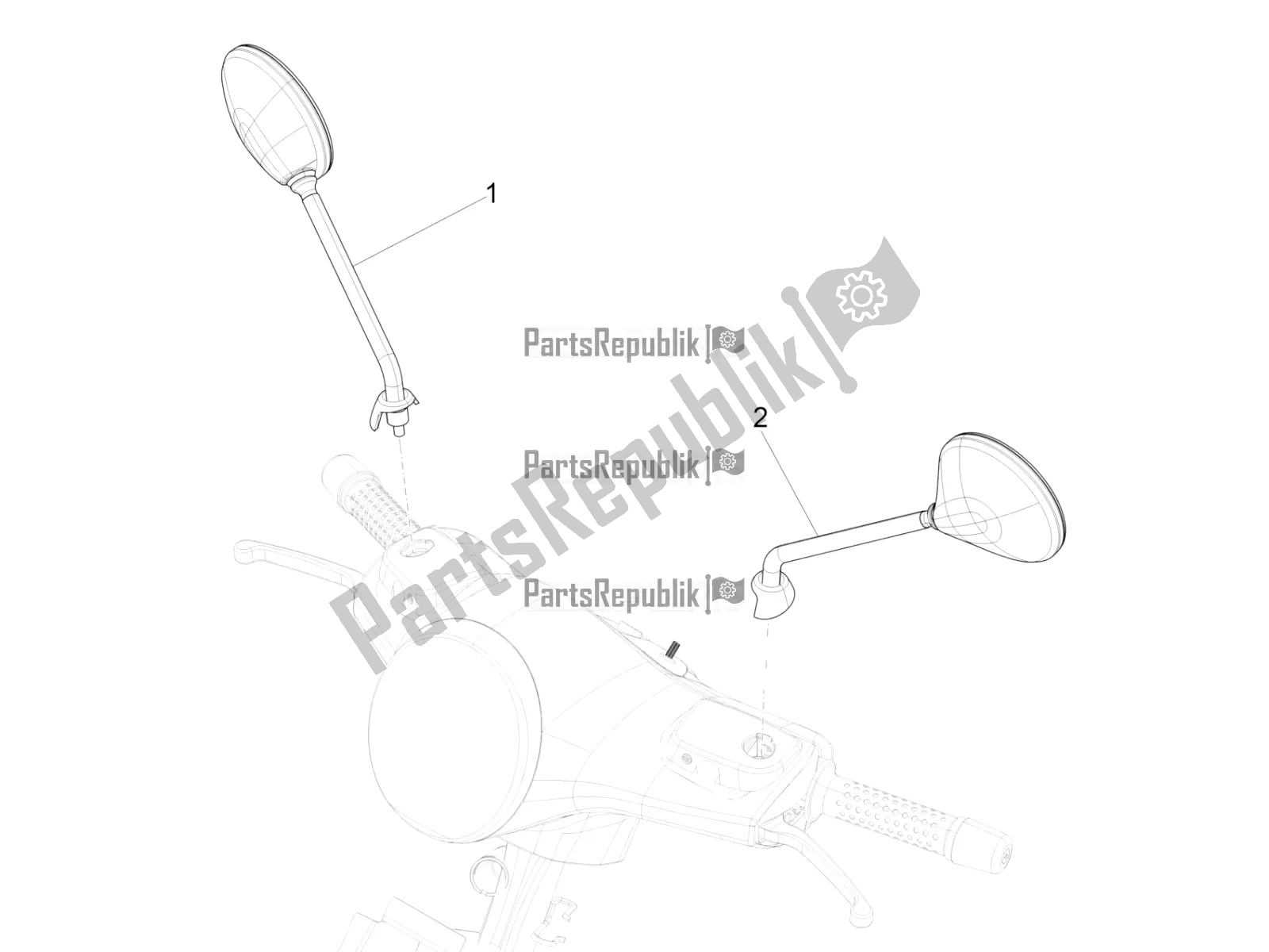 Toutes les pièces pour le Miroir (s) De Conduite du Vespa GTS 150 3V IE ABS 2018