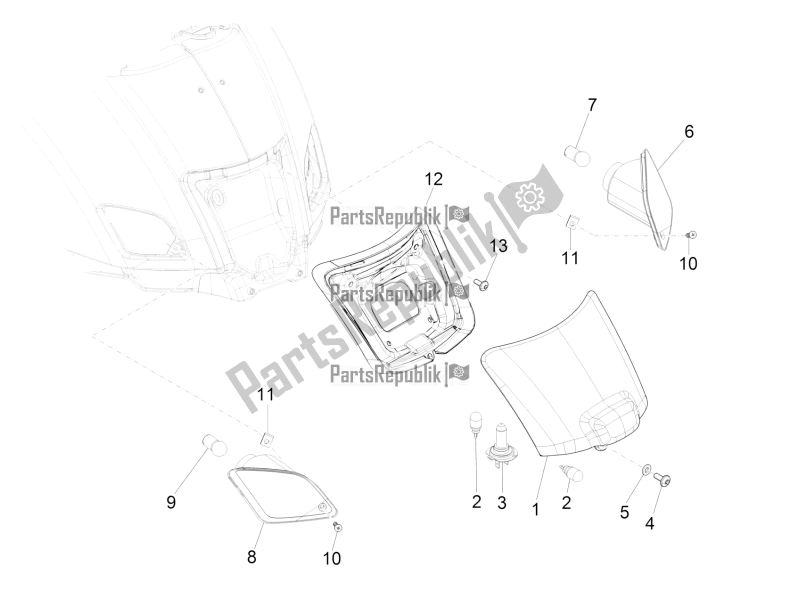 Toutes les pièces pour le Phares Arrière - Clignotants du Vespa GTS 150 3V IE ABS 2018