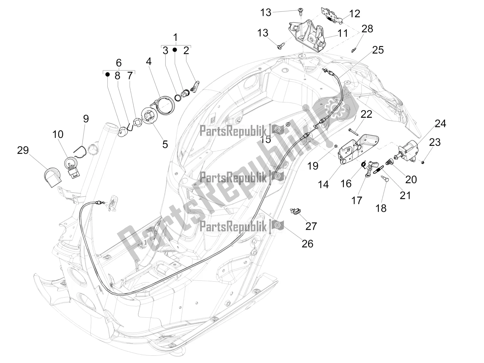 All parts for the Locks of the Vespa GTS 150 Super 3V IE 2016