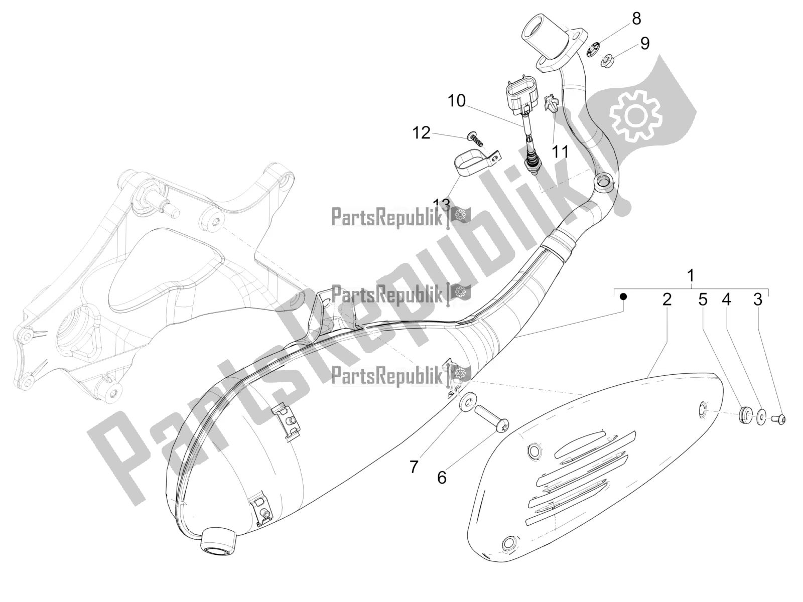 Toutes les pièces pour le Silencieux du Vespa GTS 150 Super 3V IE 2016