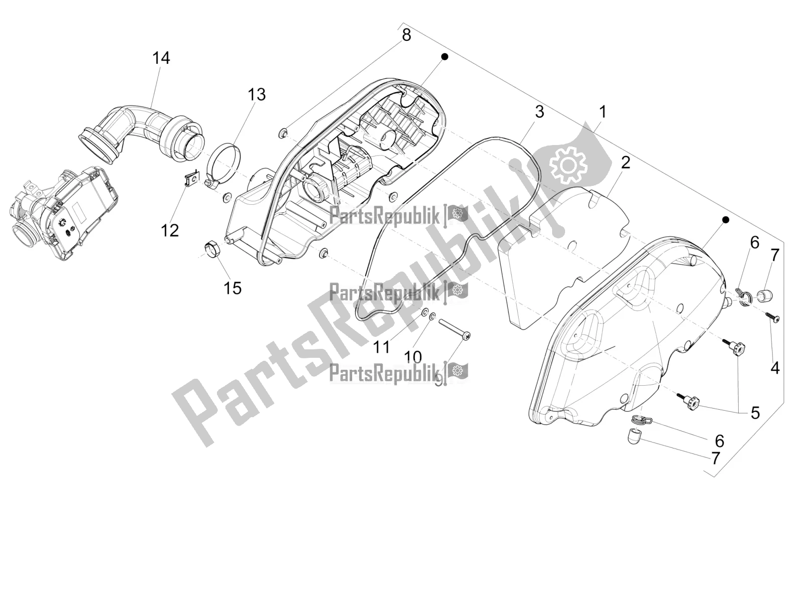 Tutte le parti per il Filtro Dell'aria del Vespa GTS 150 Super 3V IE 2017