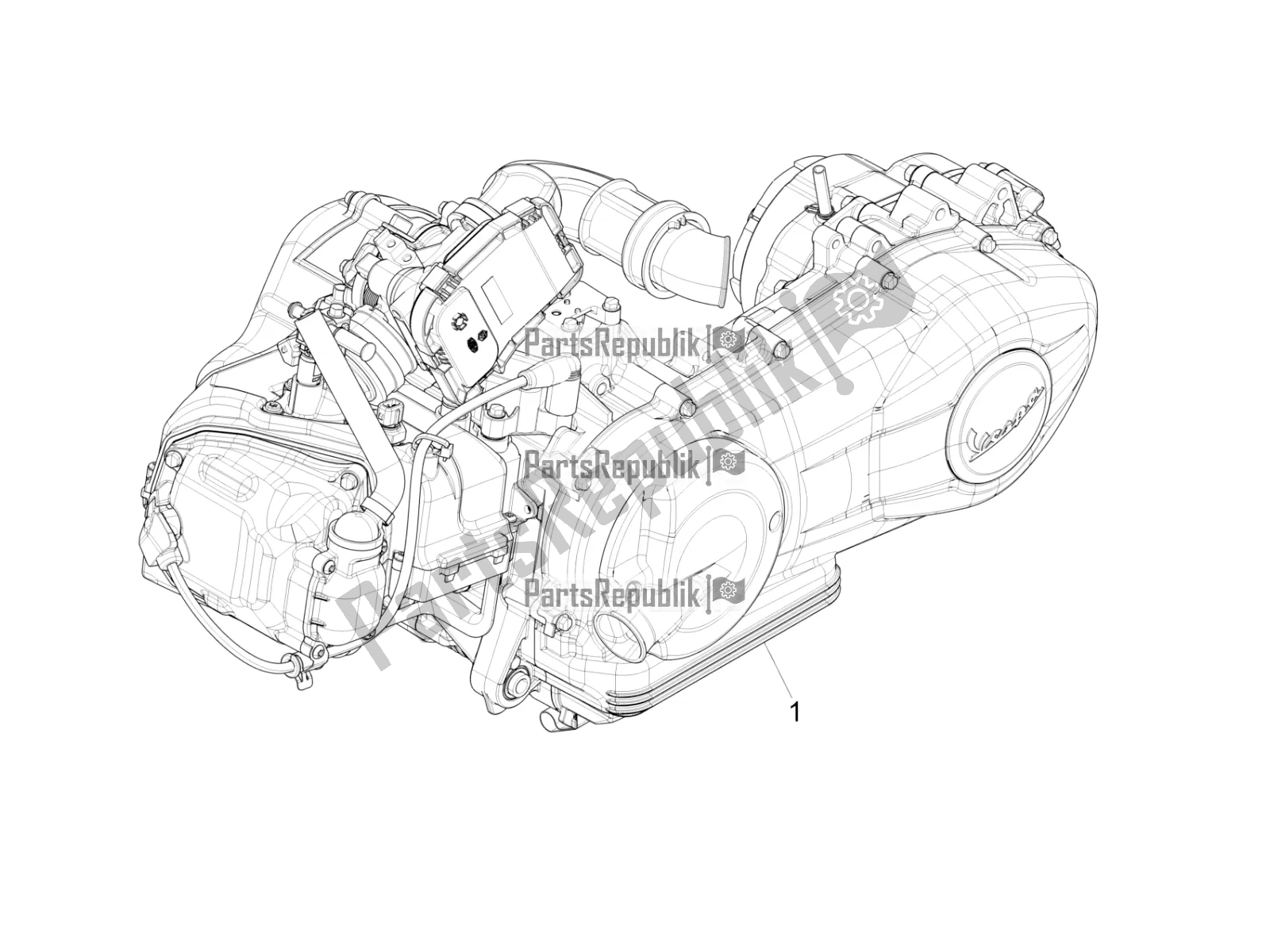 Toutes les pièces pour le Moteur, Assemblage du Vespa GTS 150 Super 3V IE 2017