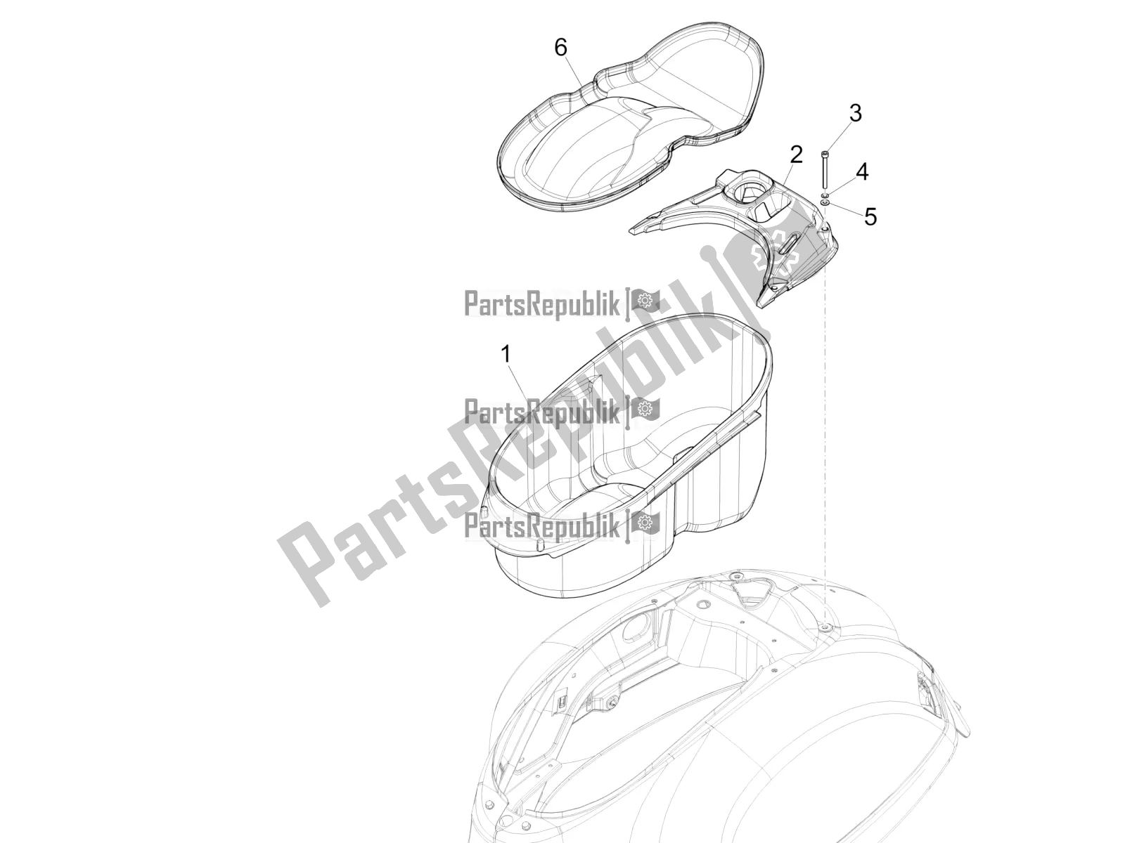 All parts for the Helmet Huosing - Undersaddle of the Vespa GTS 150 Super 3V IE 2017