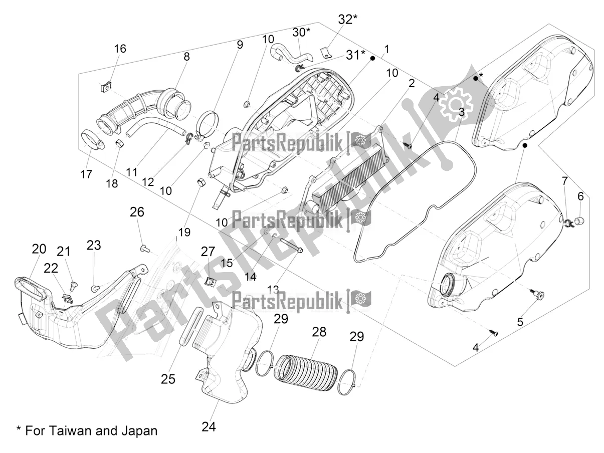 Toutes les pièces pour le Filtre à Air du Vespa GTS 150 Super 3V IE ABS 2017