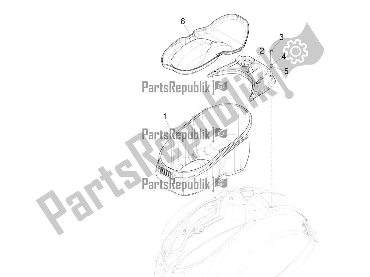 All parts for the Helmet Huosing - Undersaddle of the Vespa GTS 150 Super 3V IE ABS 2017