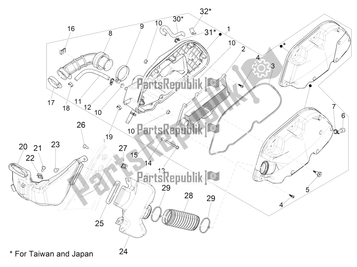 Toutes les pièces pour le Filtre à Air du Vespa GTS 150 Super 3V IE ABS 2018