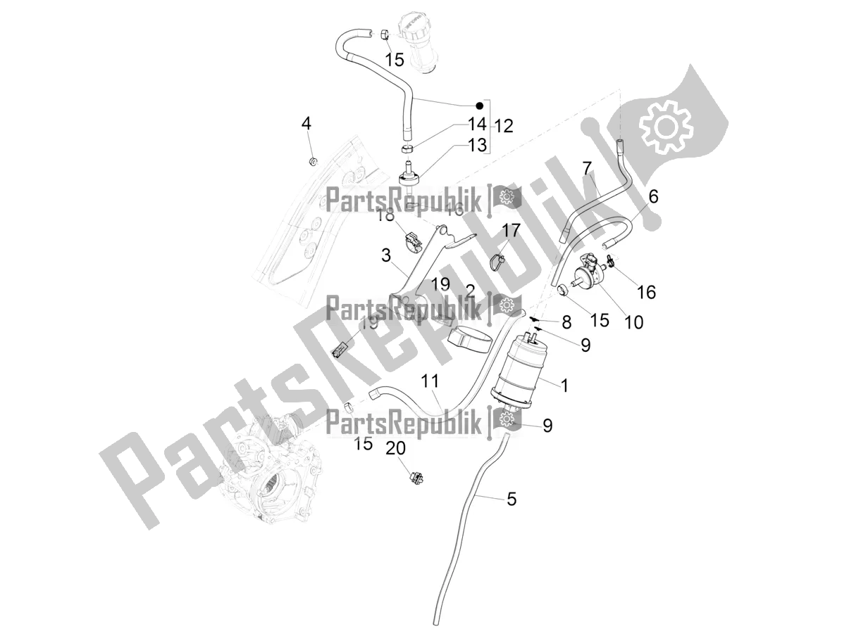 Todas las partes para Sistema Antipercolación de Vespa GTS 150 Super 3V IE ABS 2018