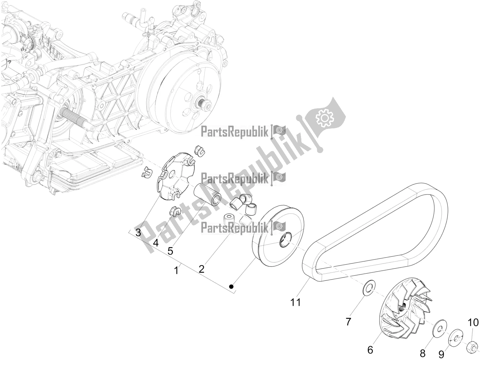 Todas las partes para Polea Motriz de Vespa GTS 150 Super 3V IE ABS 2018