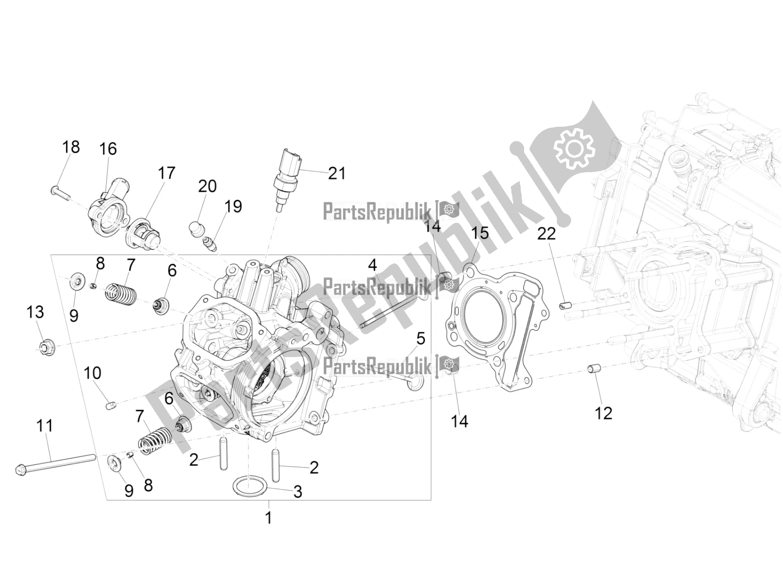 Alle onderdelen voor de Head Unit - Klep van de Vespa GTS 150 Super 3V IE ABS 2018