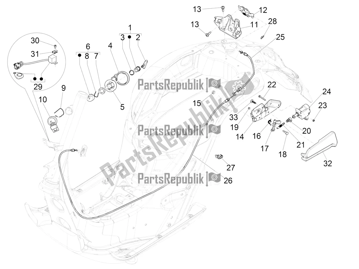 All parts for the Locks of the Vespa GTS 150 Super 3V IE ABS 2018