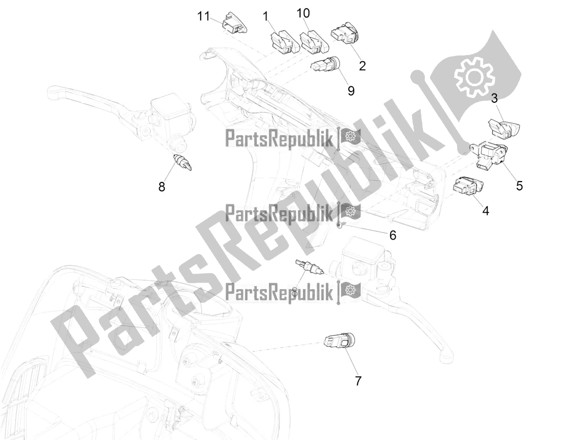 Toutes les pièces pour le Sélecteurs - Interrupteurs - Boutons du Vespa GTS 150 Super 3V IE ABS 2018