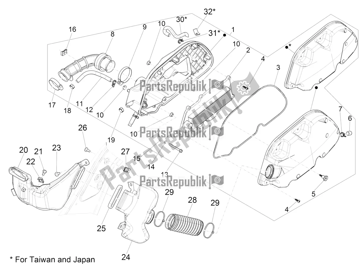 Toutes les pièces pour le Filtre à Air du Vespa GTS 150 Super 3V IE ABS 2019