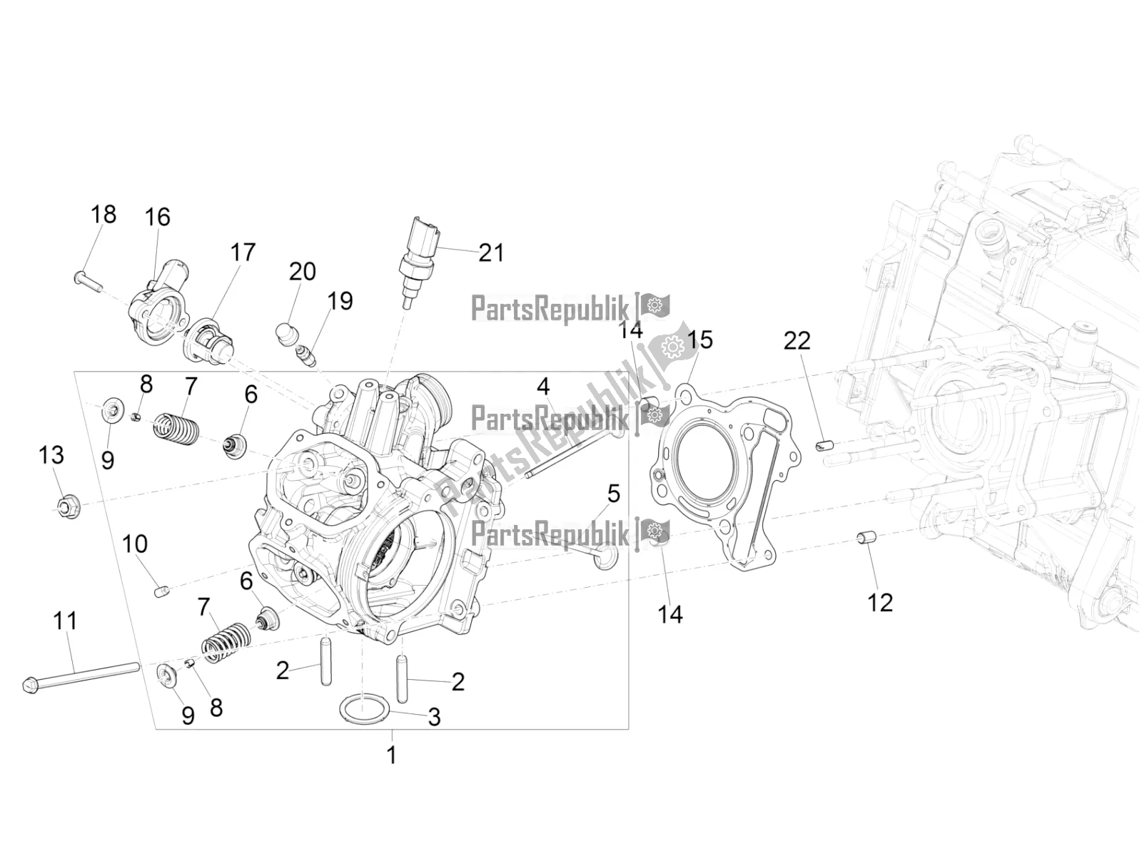 Todas as partes de Unidade Principal - Válvula do Vespa GTS 150 Super 3V IE ABS 2019