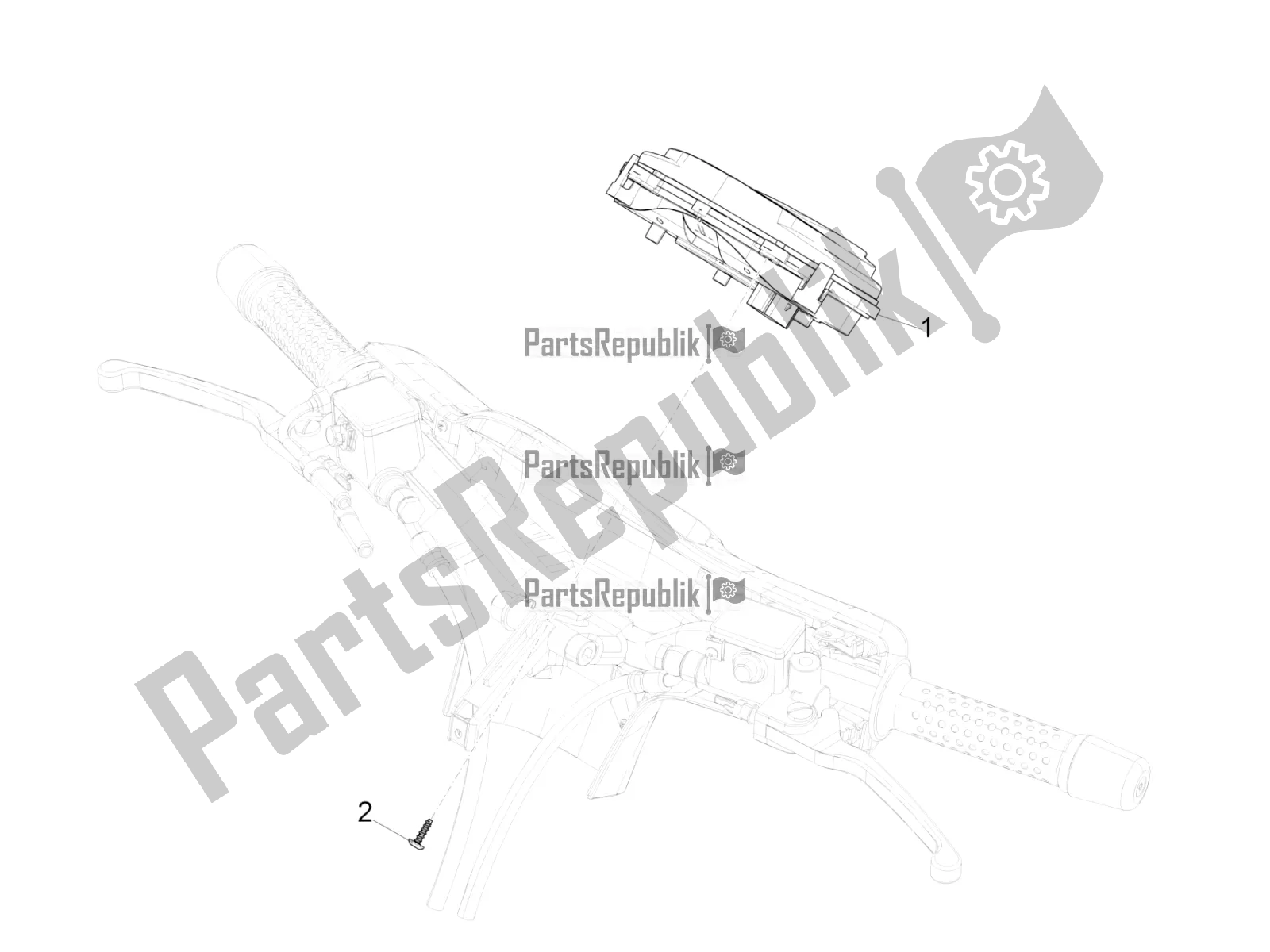 Todas las partes para Combinación De Medidor - Cruscotto de Vespa GTS 150 Super 3V IE ABS 2019