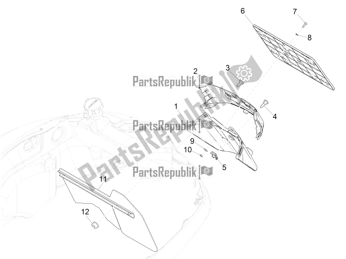 Todas las partes para Cubierta Trasera - Protector Contra Salpicaduras de Vespa GTS 150 Super 3V IE ABS 2019