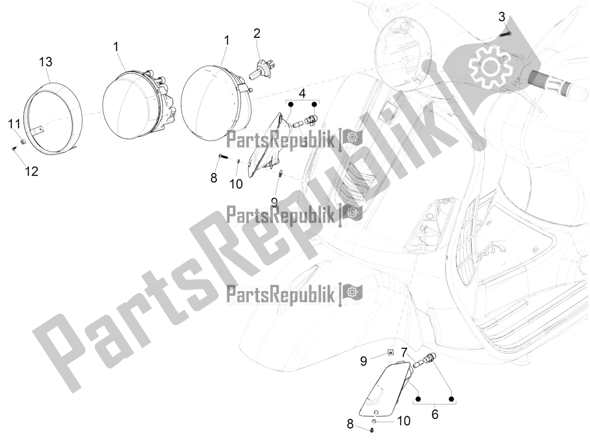 Todas las partes para Faros Delanteros - Luces Intermitentes de Vespa GTS 150 Super-Super Sport ABS Apac 2017