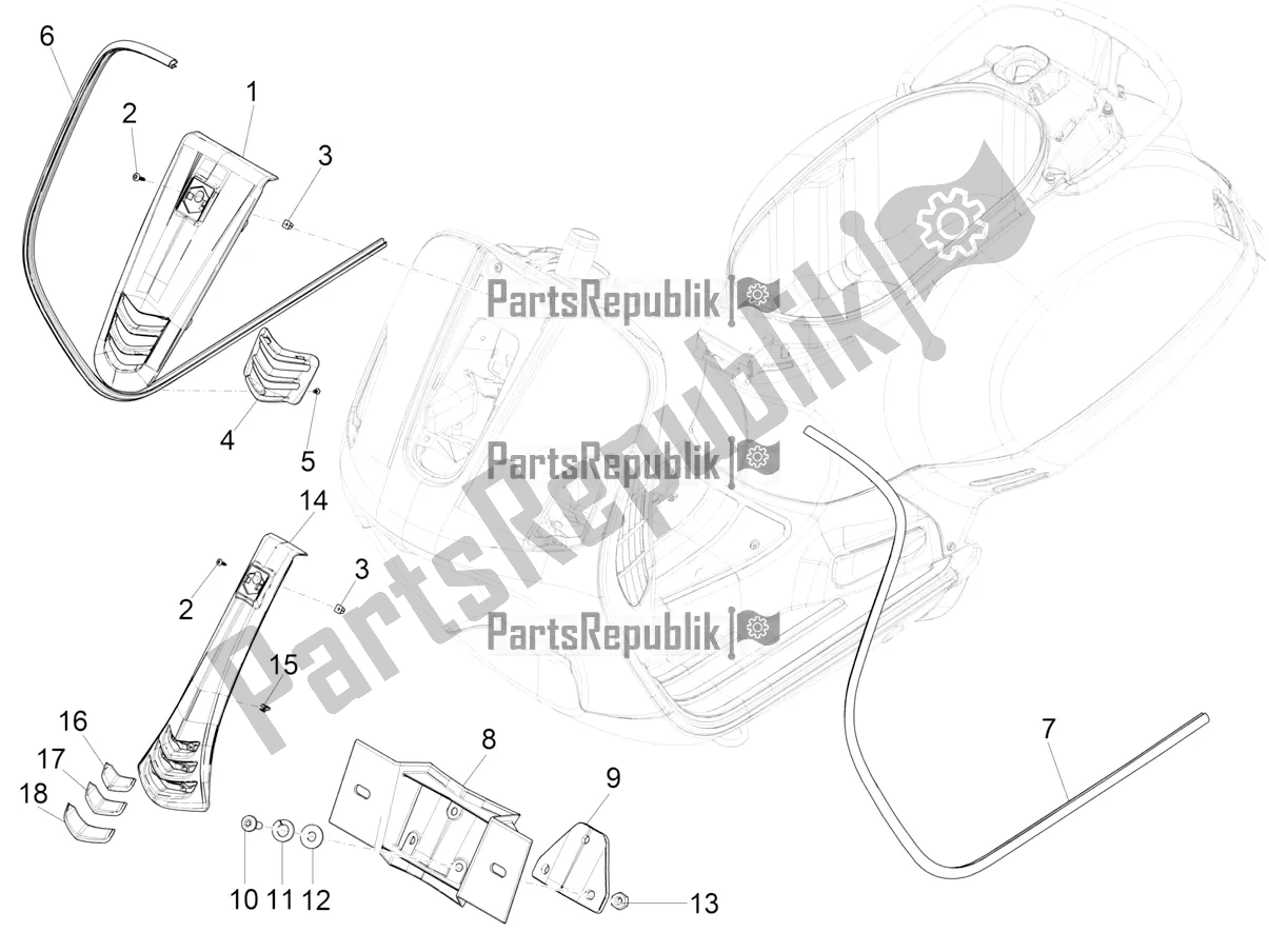 Todas las partes para Escudo Delantero de Vespa GTS 150 Super-Super Sport ABS Apac 2017
