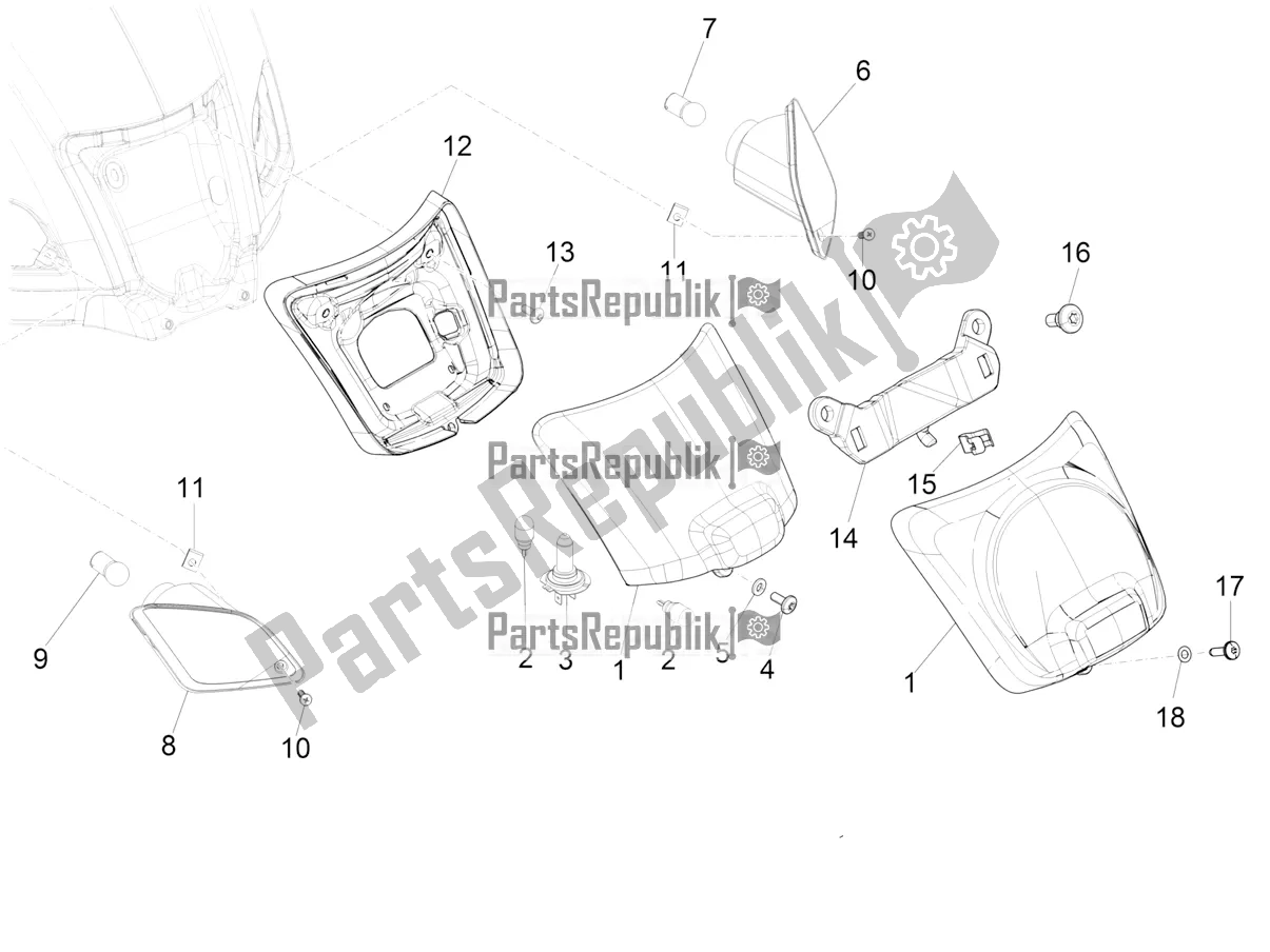 Todas las partes para Faros Traseros - Luces Intermitentes de Vespa GTS 150 Super-Super Sport ABS Apac 2017
