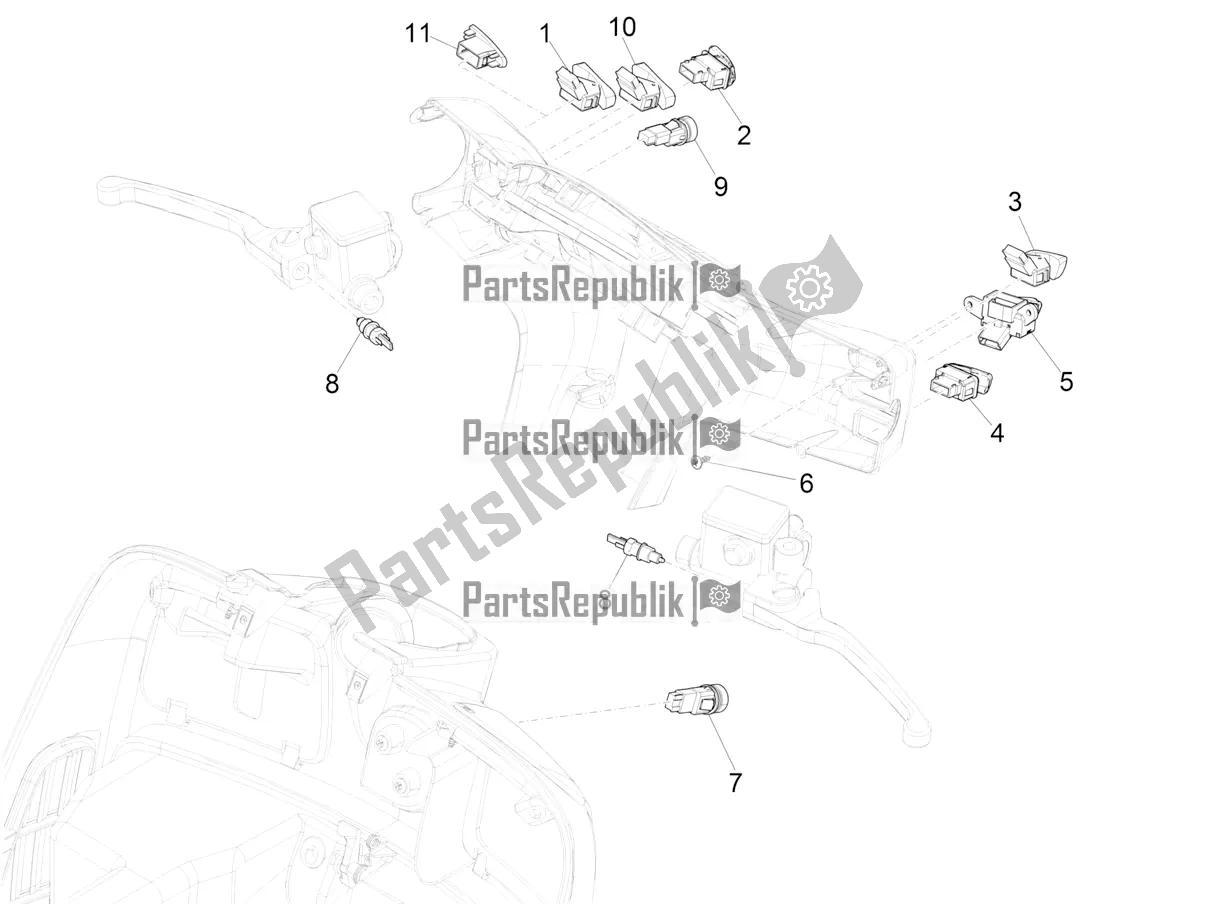 Todas las partes para Selectores - Interruptores - Botones de Vespa GTS 150 Super-Super Sport ABS Apac 2017