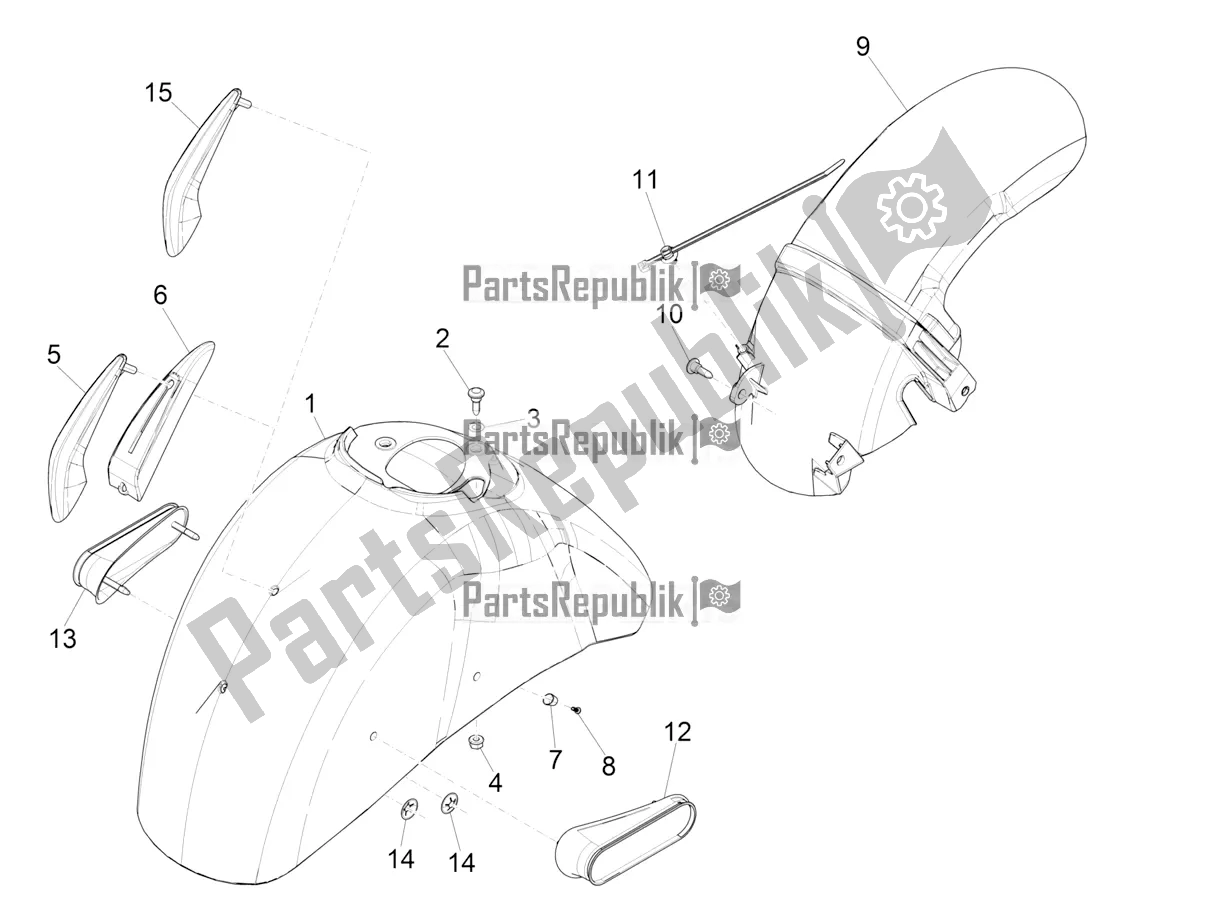 Todas las partes para Carcasa De La Rueda - Guardabarros de Vespa GTS 150 Super-Super Sport ABS Apac 2017