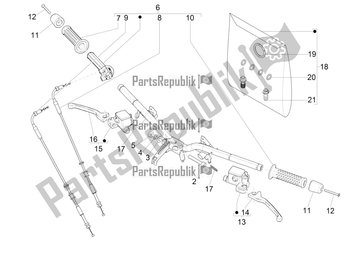Toutes les pièces pour le Guidon - Master Cil. Du Vespa GTS 150 Super-Super Sport ABS Apac 2018