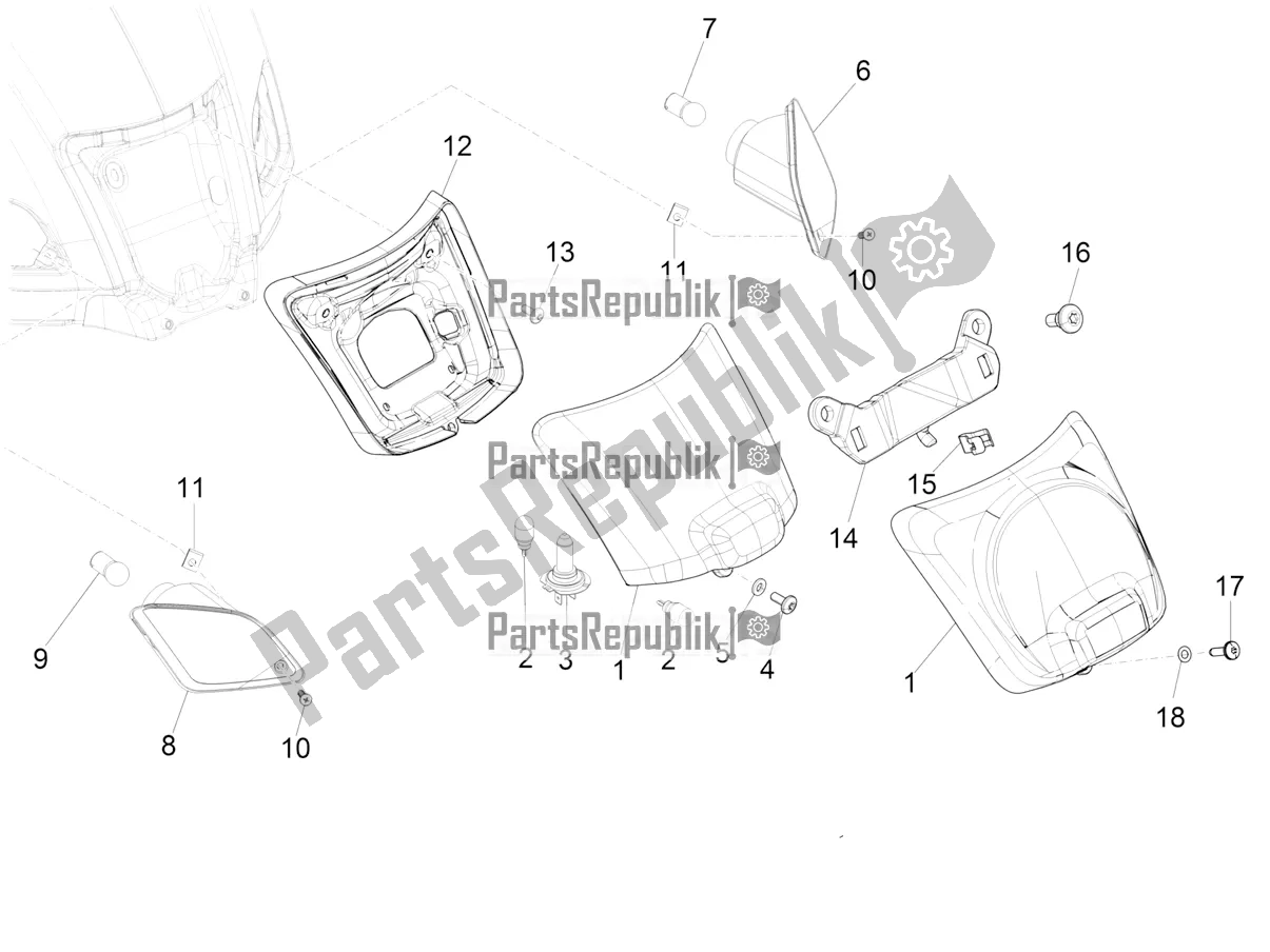 Todas las partes para Faros Traseros - Luces Intermitentes de Vespa GTS 150 Super-Super Sport ABS Apac 2018
