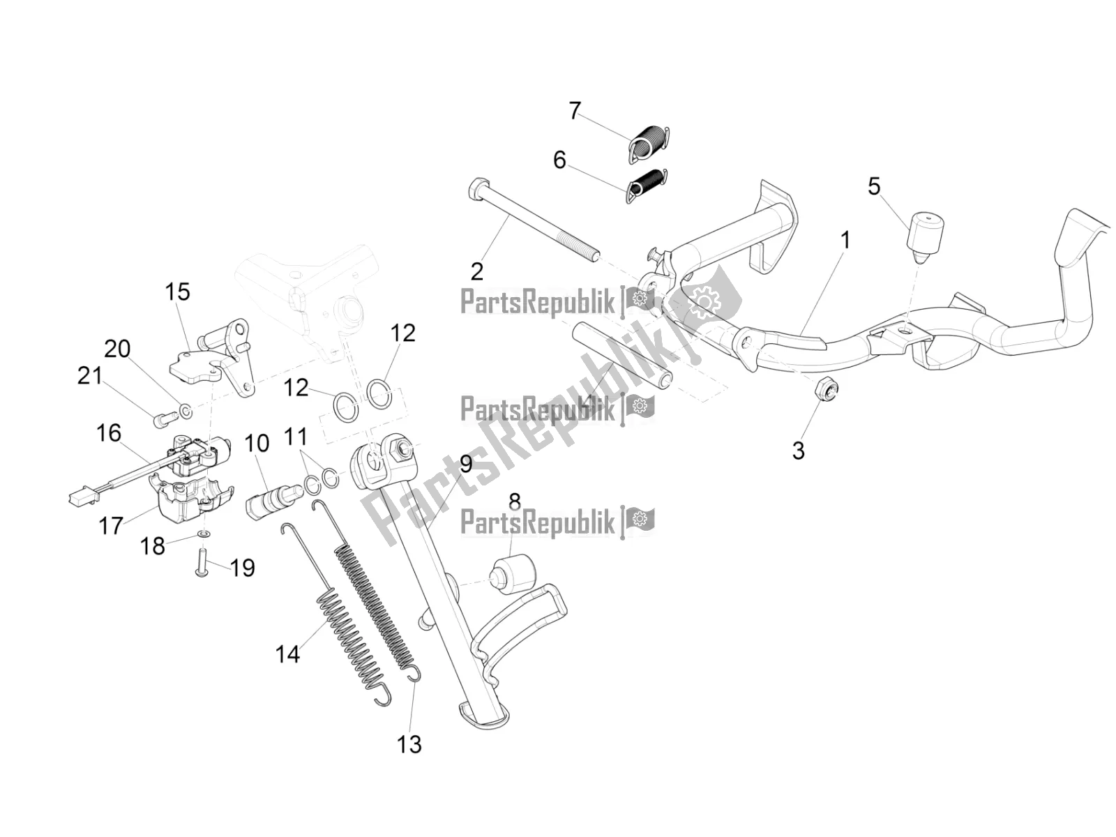 Toutes les pièces pour le Des Stands du Vespa GTS 150 Super-Super Sport ABS Apac 2018