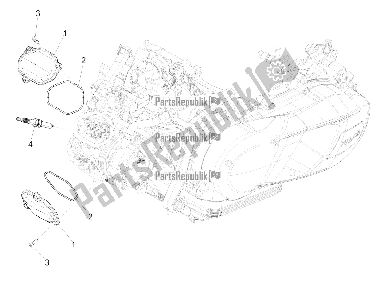 Toutes les pièces pour le Le Couvre-culasse du Vespa GTS 150 Super-Super Sport ABS Apac 2019