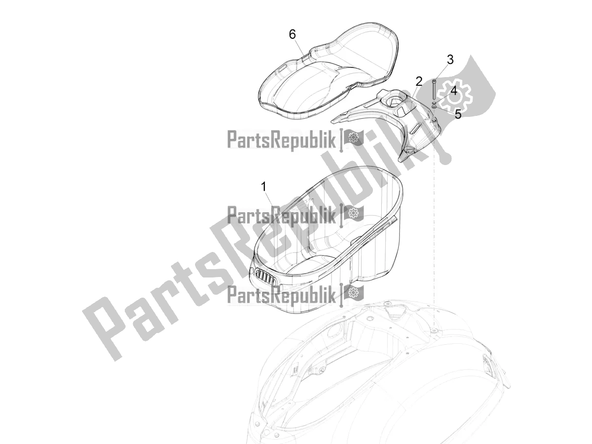 Toutes les pièces pour le Logement De Casque - Sous La Selle du Vespa GTS 150 Super-Super Sport ABS Apac 2019