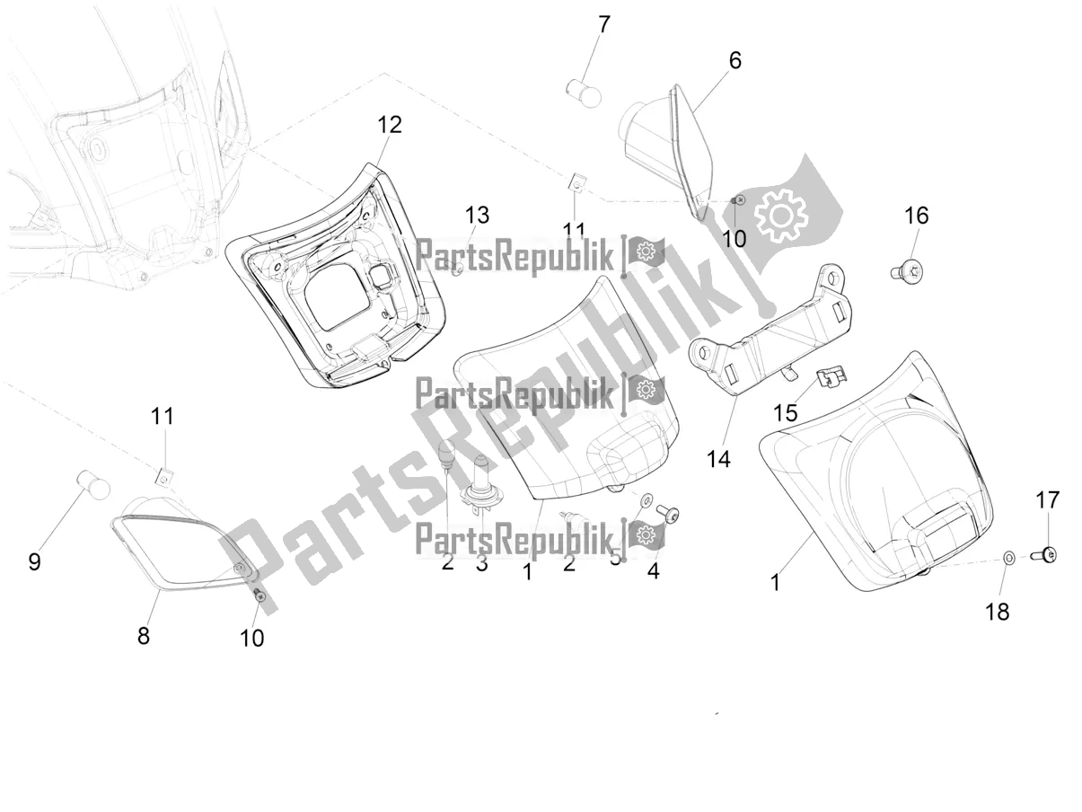 Tutte le parti per il Fanali Posteriori - Indicatori Di Direzione del Vespa GTS 150 Super-Super Sport ABS Apac 2019