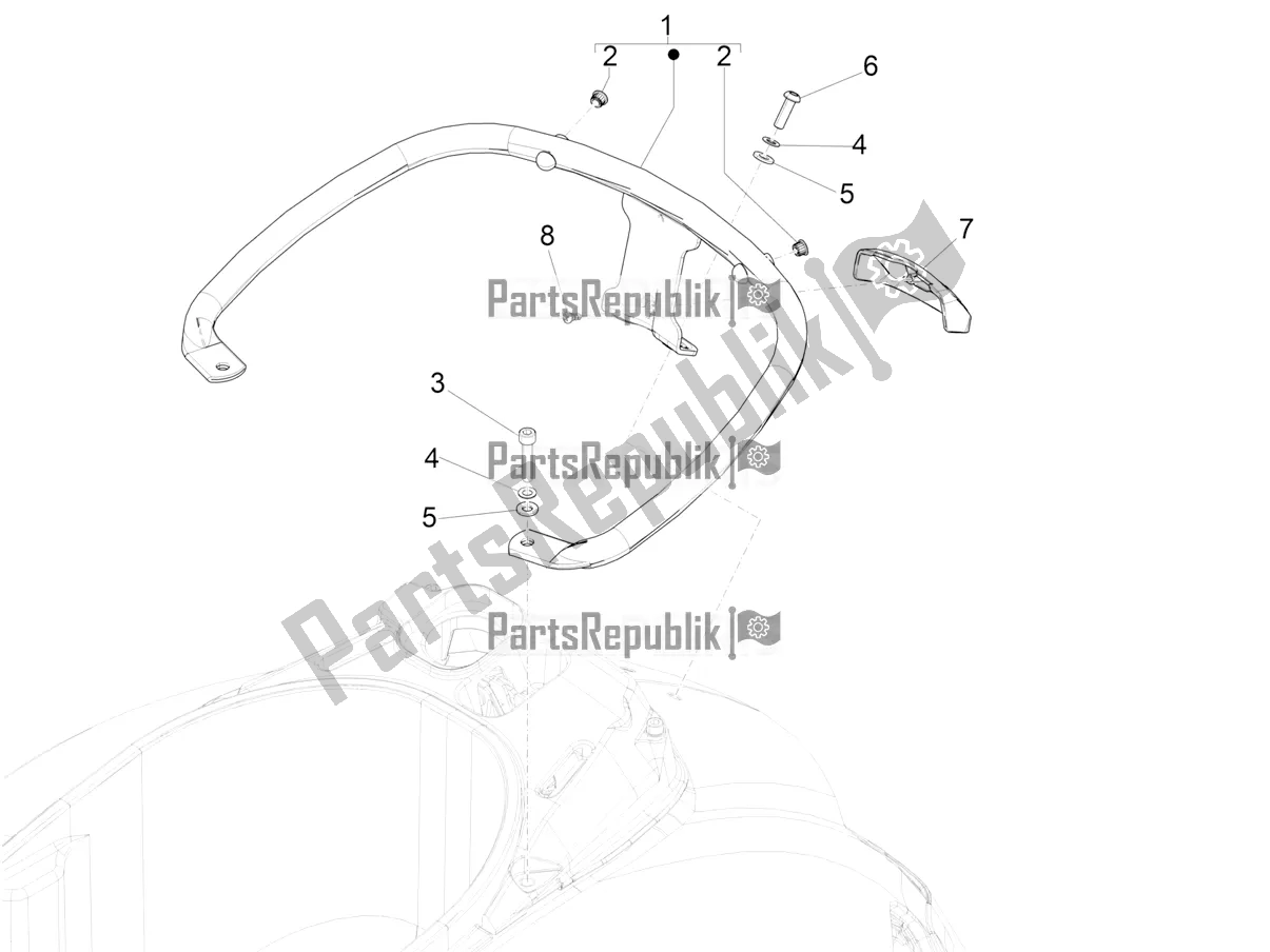 Todas las partes para Portaequipajes Trasero de Vespa GTS 150 Super-Super Sport ABS Apac 2019