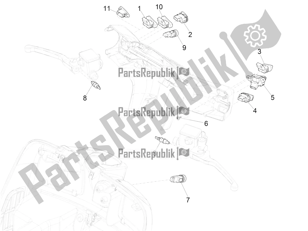 Todas las partes para Selectores - Interruptores - Botones de Vespa GTS 150 Super-Super Sport ABS Apac 2019