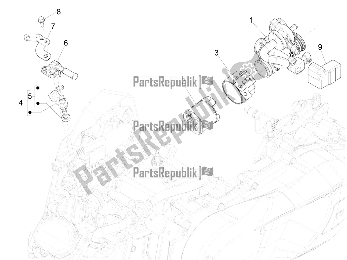 Todas las partes para Throttle Body - Injector - Induction Joint de Vespa GTS 150 Super-Super Sport ABS Apac 2019