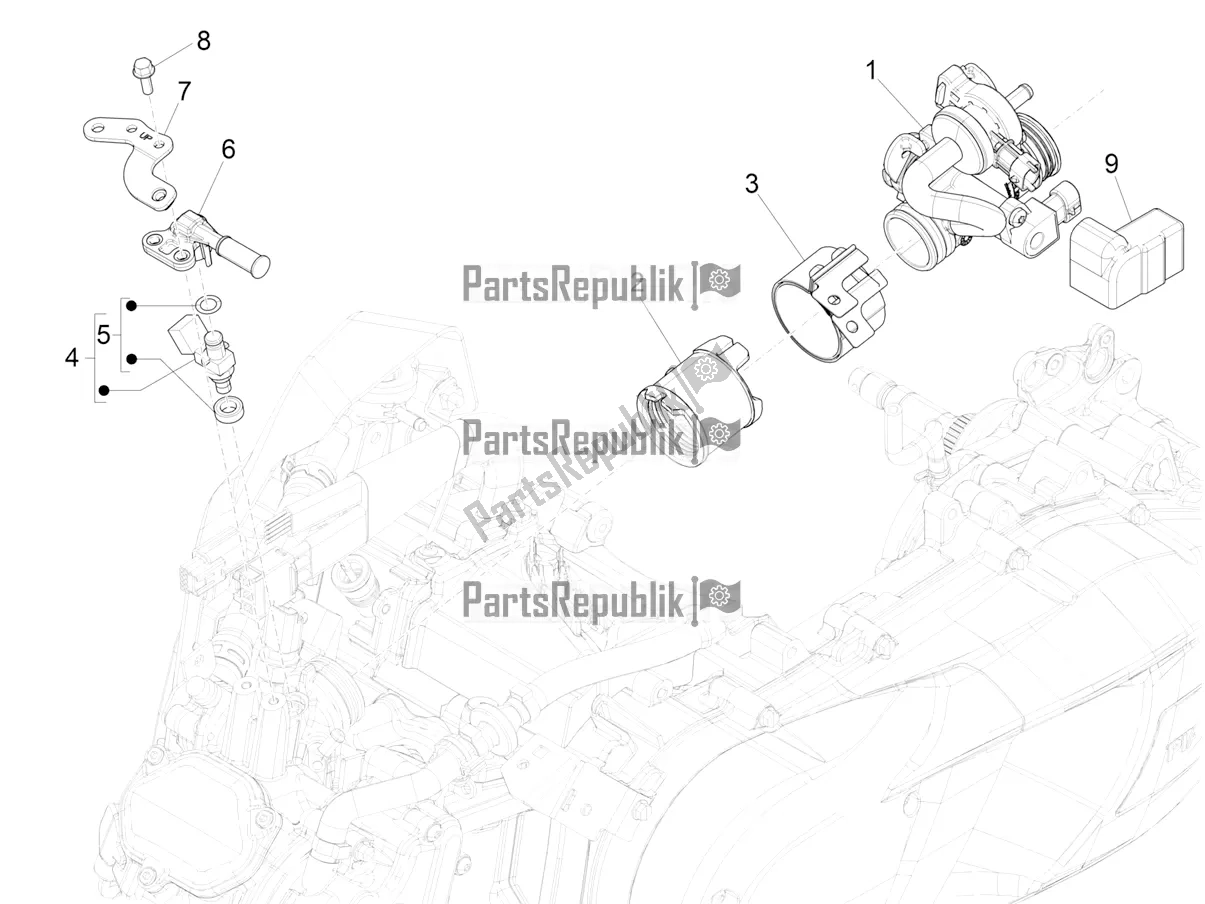 Alle onderdelen voor de Throttle Body - Injector - Induction Joint van de Vespa GTS 150 Super-Super Sport ABS Apac 2019