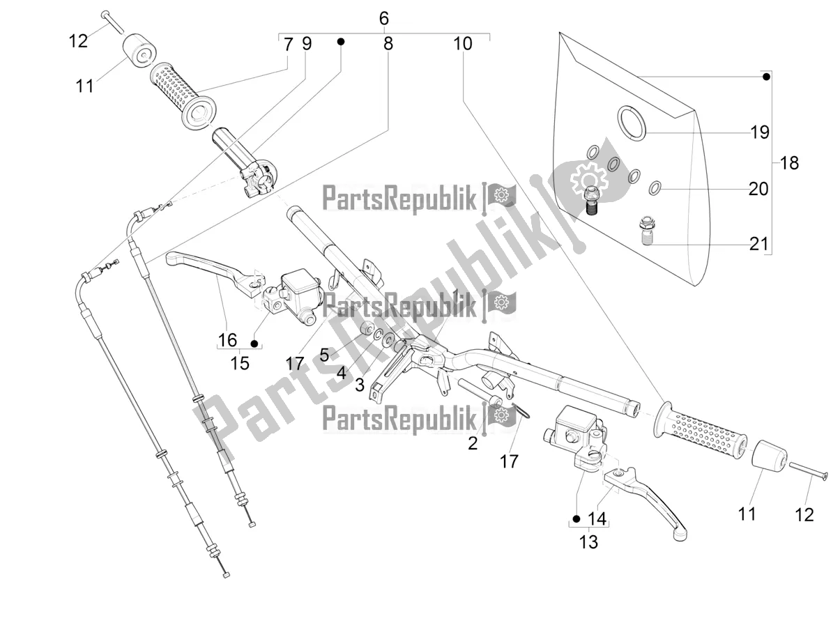 Toutes les pièces pour le Guidon - Master Cil. Du Vespa GTS 150 Super-Super Sport ABS Apac 2020