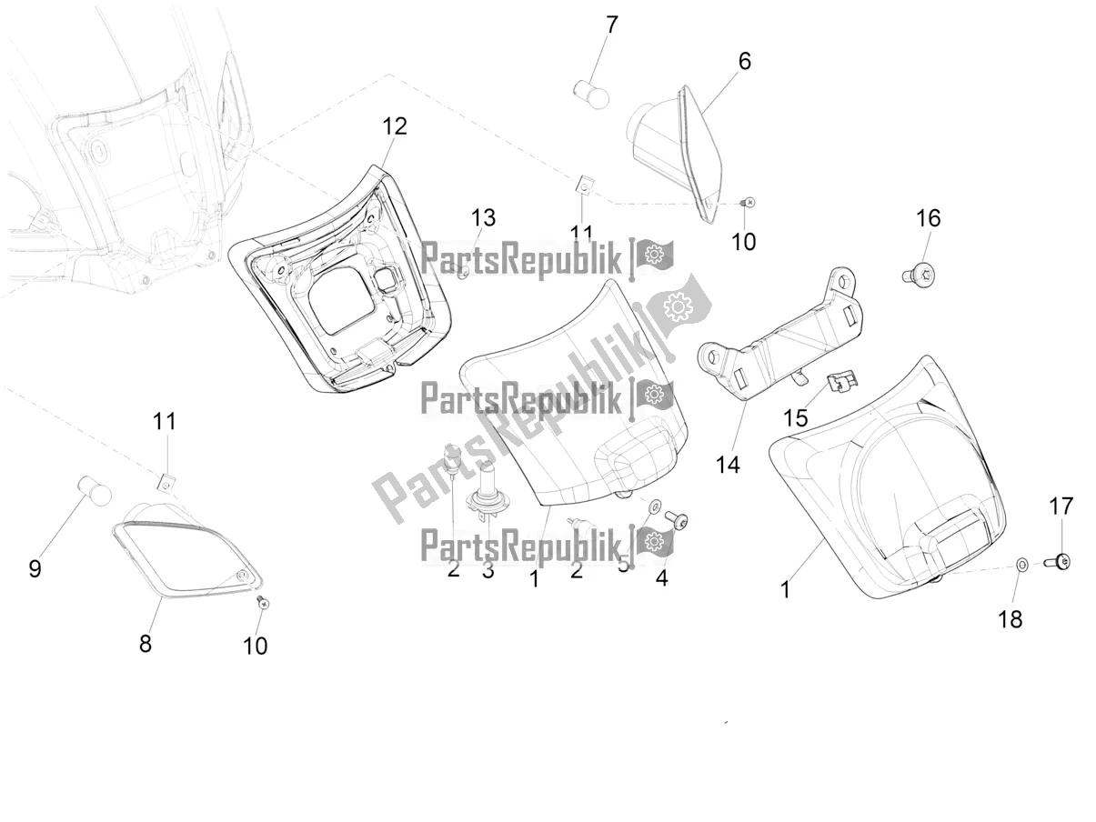 Toutes les pièces pour le Phares Arrière - Clignotants du Vespa GTS 150 Super-Super Sport ABS Apac 2020