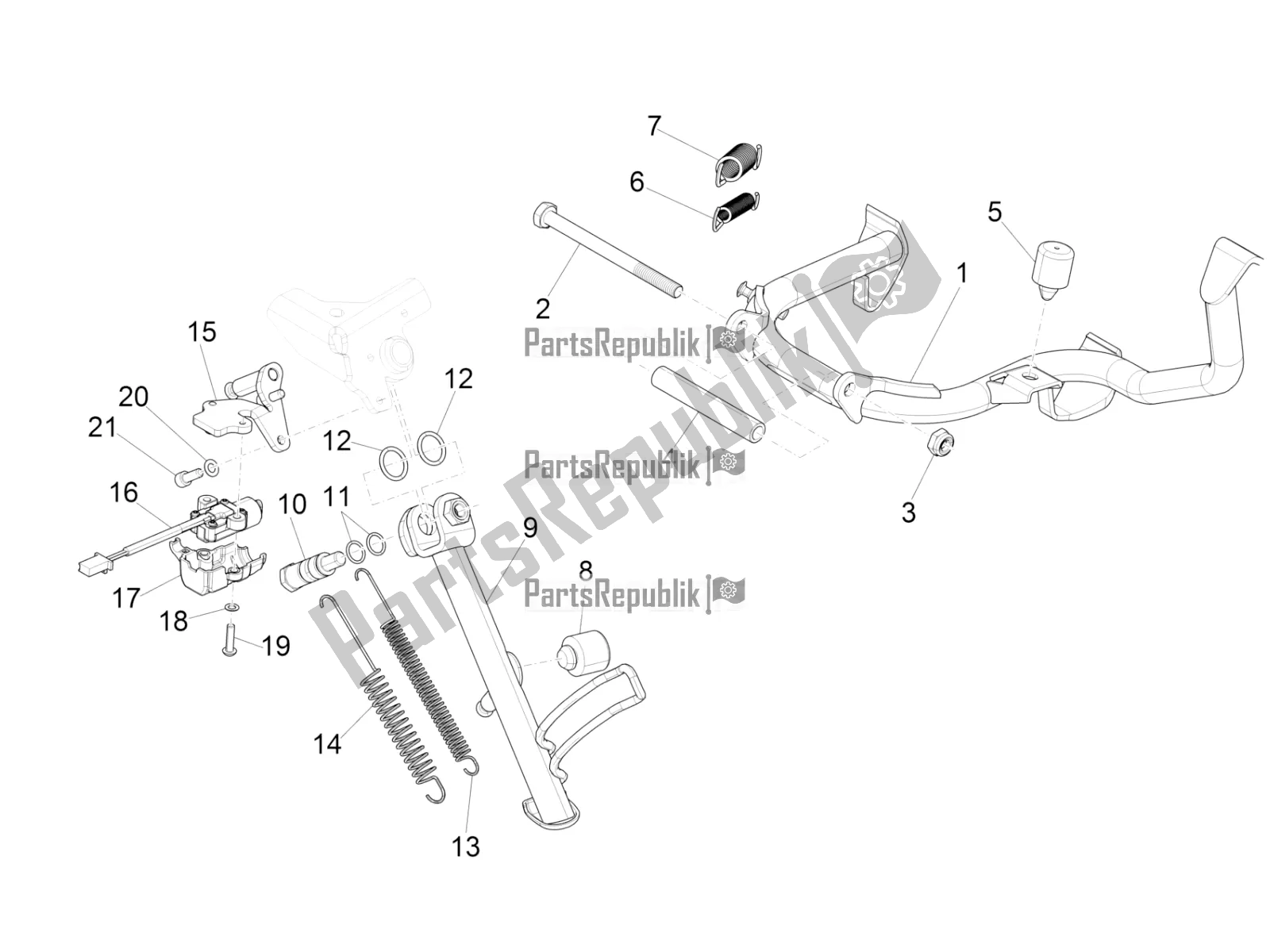 Toutes les pièces pour le Des Stands du Vespa GTS 150 Super-Super Sport ABS Apac 2020