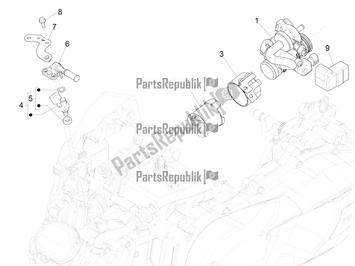 Tutte le parti per il Throttle Body - Injector - Induction Joint del Vespa GTS 150 Super-Super Sport ABS Apac 2020