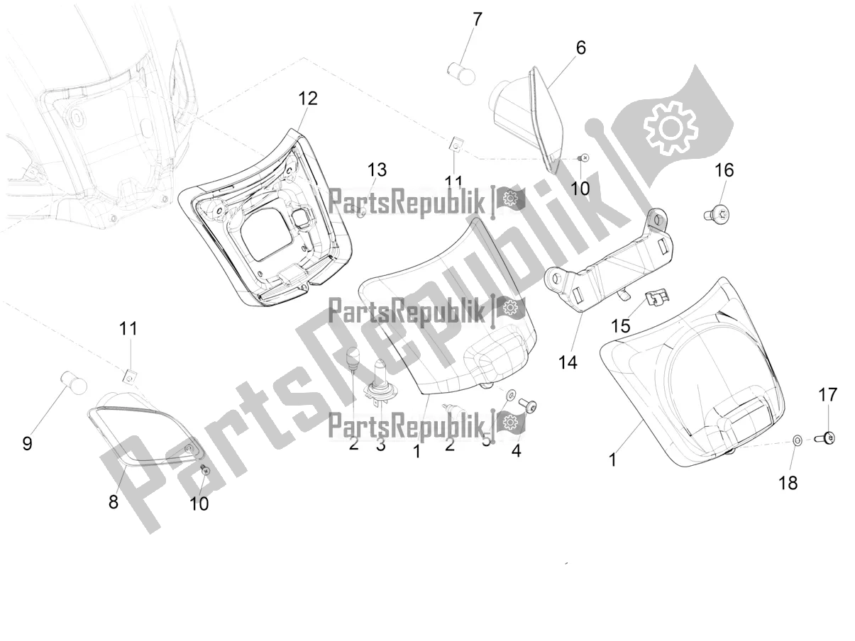 Todas las partes para Faros Traseros - Luces Intermitentes de Vespa GTS 150 Super-Super Sport ABS Apac 2021