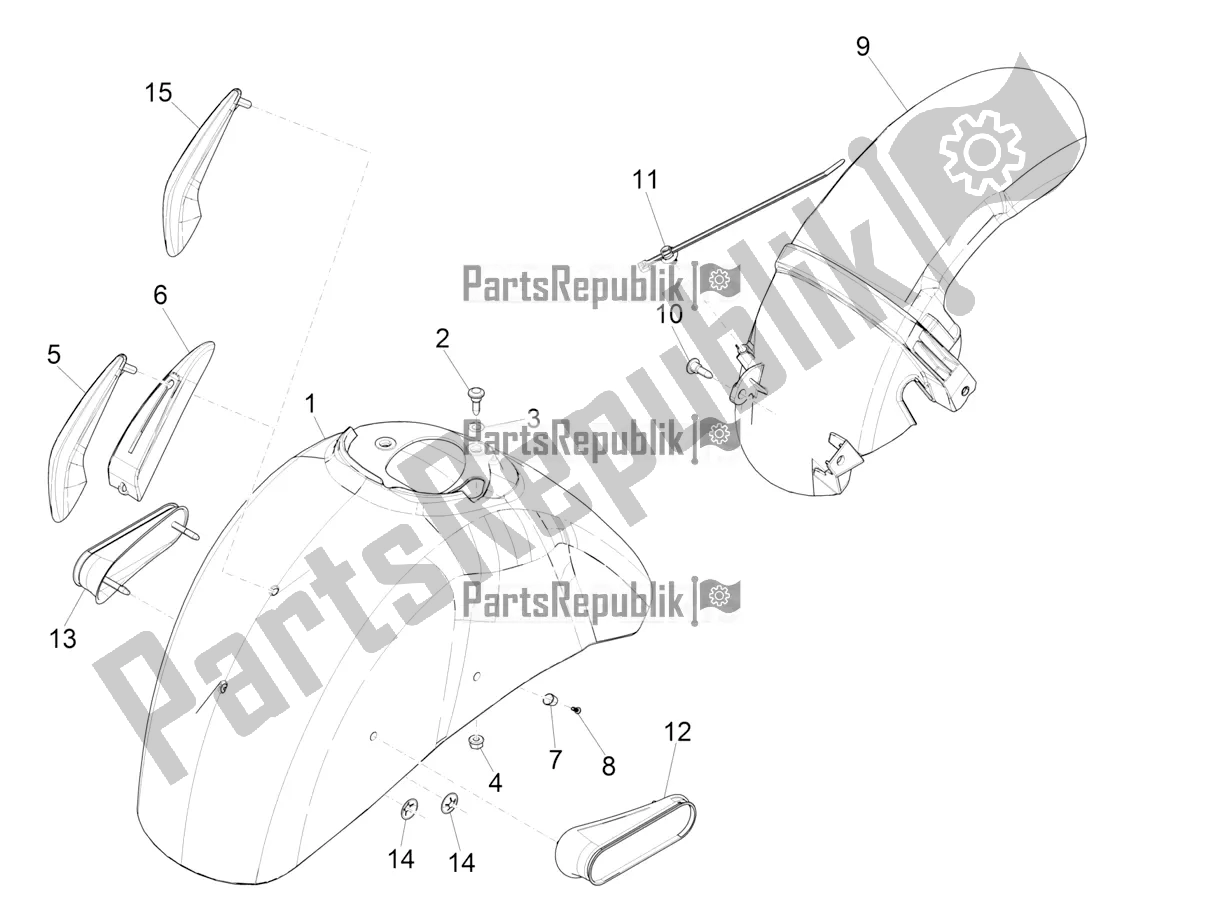 All parts for the Wheel Huosing - Mudguard of the Vespa GTS 150 Super-Super Sport ABS Apac 2021