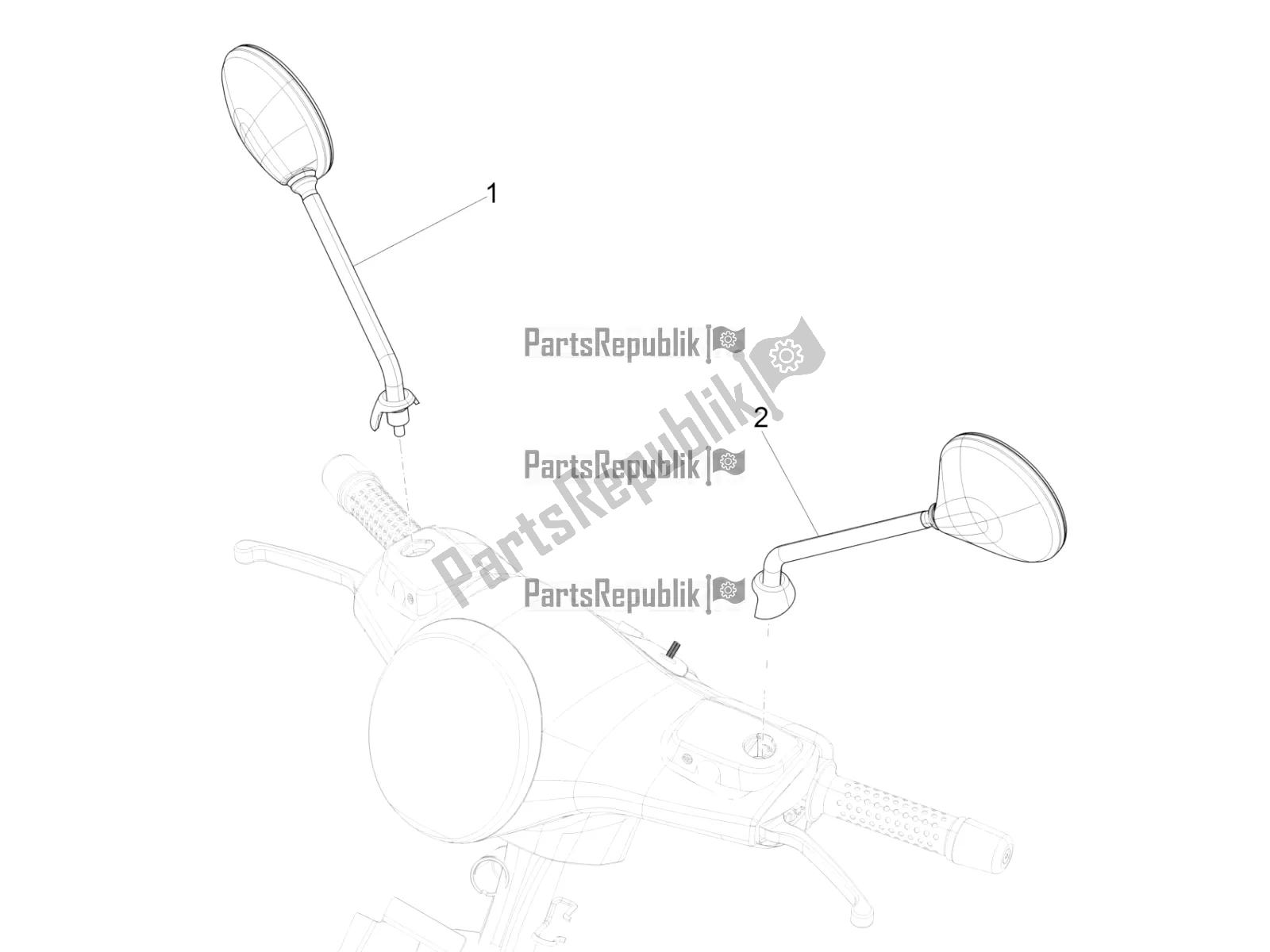 All parts for the Driving Mirror/s of the Vespa GTS 150 Super-Super Sport ABS Apac 2022