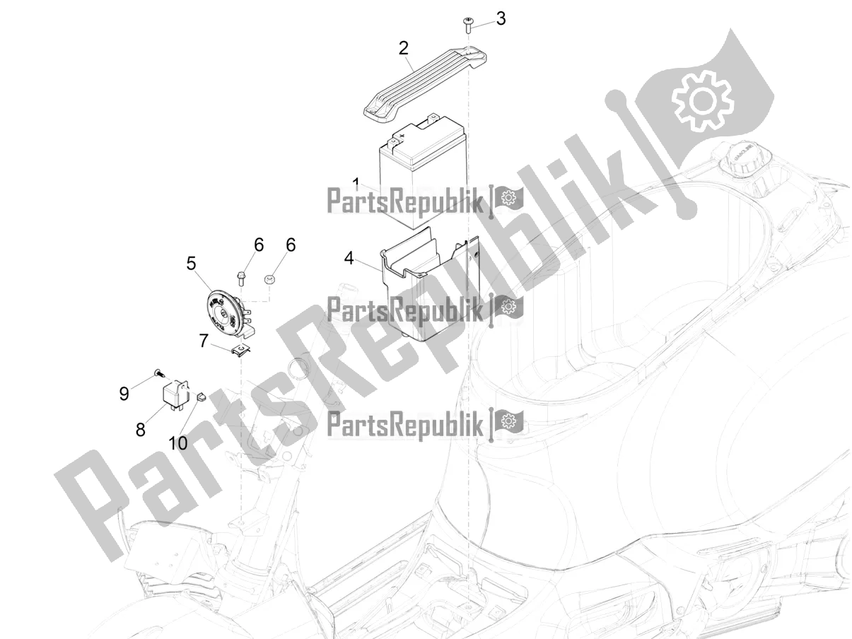 All parts for the Remote Control Switches - Battery - Horn of the Vespa GTS 150 Super-Super Sport ABS Apac 2022