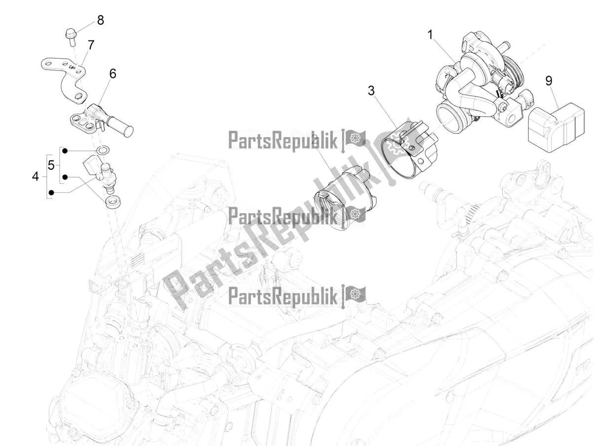 All parts for the Throttle Body - Injector - Induction Joint of the Vespa GTS 150 Super-Super Sport ABS Apac 2022