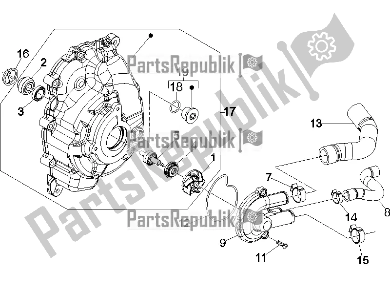 Todas las partes para Bomba De Enfriamiento de Vespa GTS 250 4V IE 2016