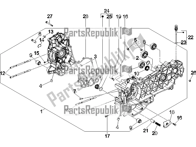 Todas las partes para Caja Del Cigüeñal de Vespa GTS 250 4V IE 2016