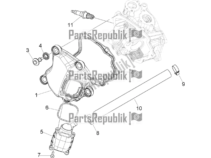 Toutes les pièces pour le Le Couvre-culasse du Vespa GTS 250 4V IE 2016